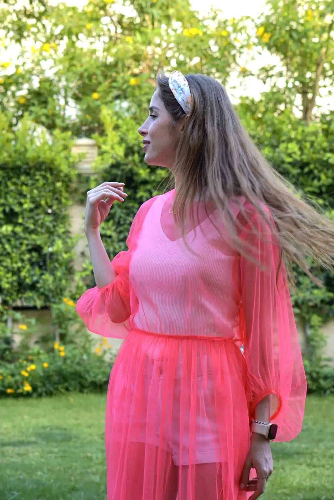 Voluminous Sleeve Tulle cover-up dress 3 DSC7436 1