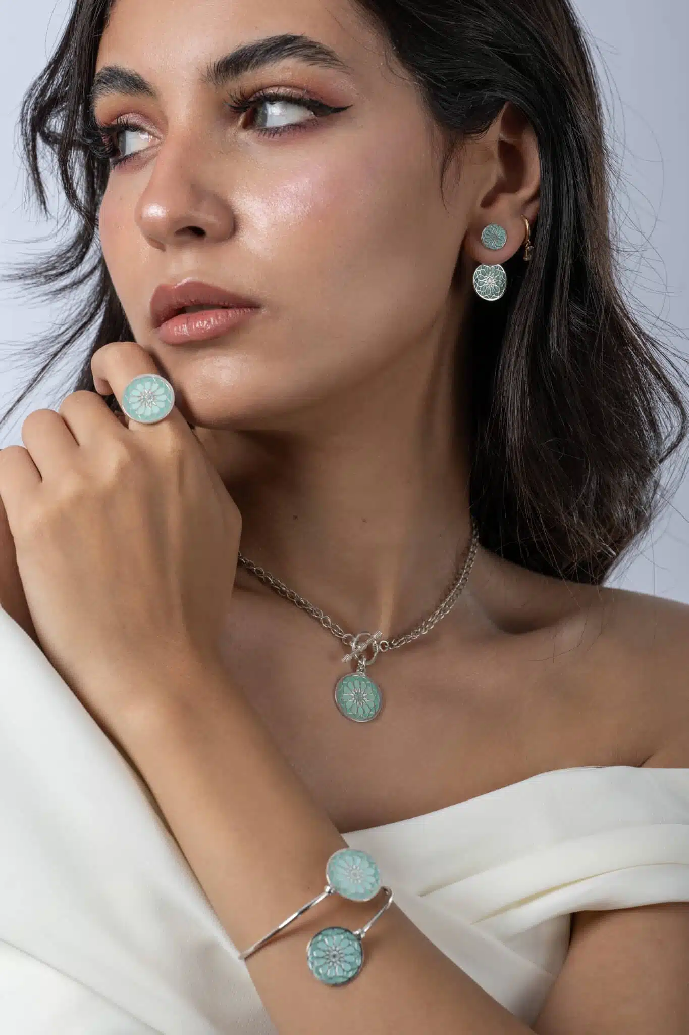 Sterling Silver Double Sided Pendant with Pearls Necklace. 2 DSC8497 scaled