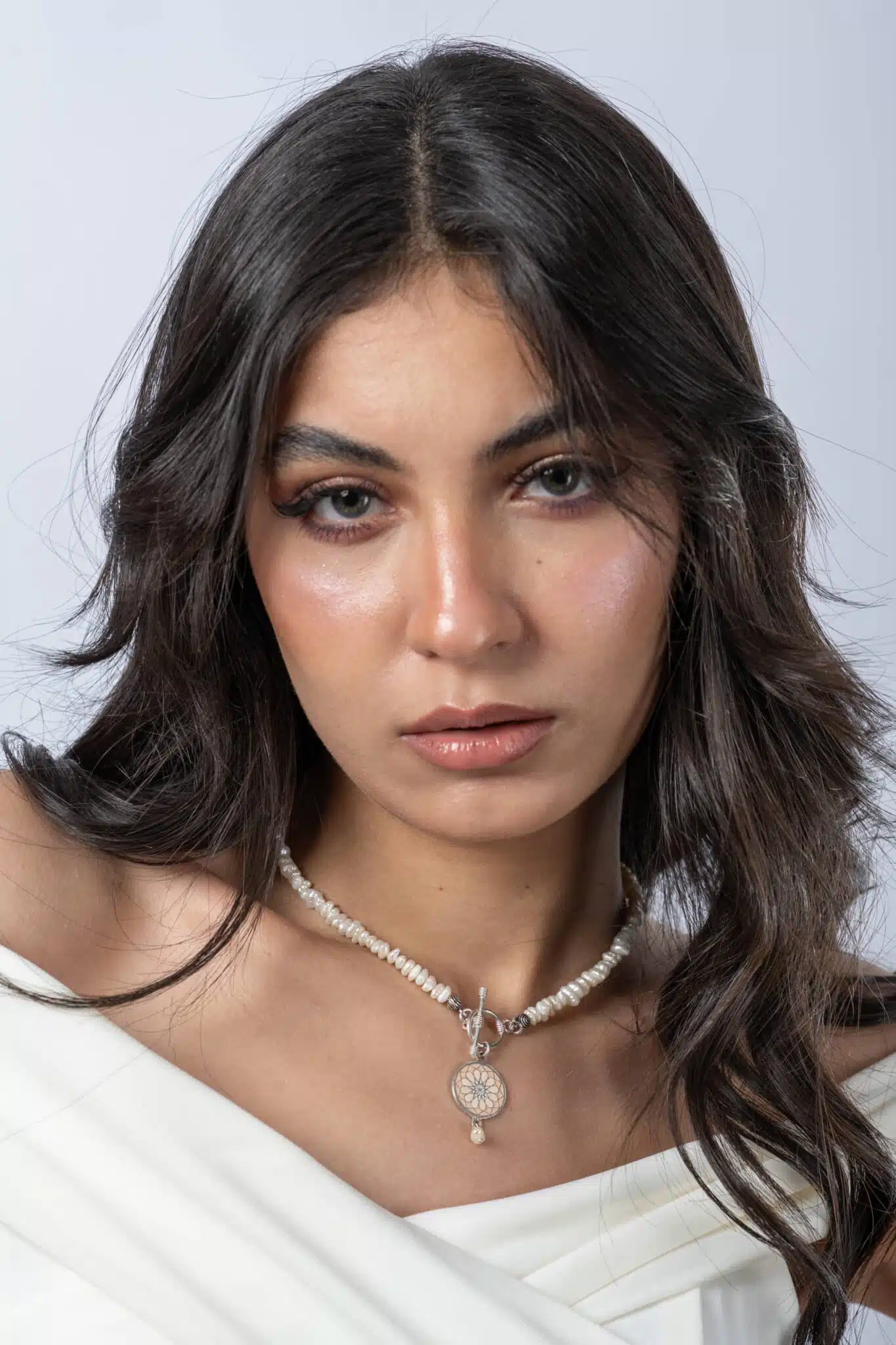 Sterling Silver Double Sided Pendant with Pearls Necklace. 5 DSC8525 scaled