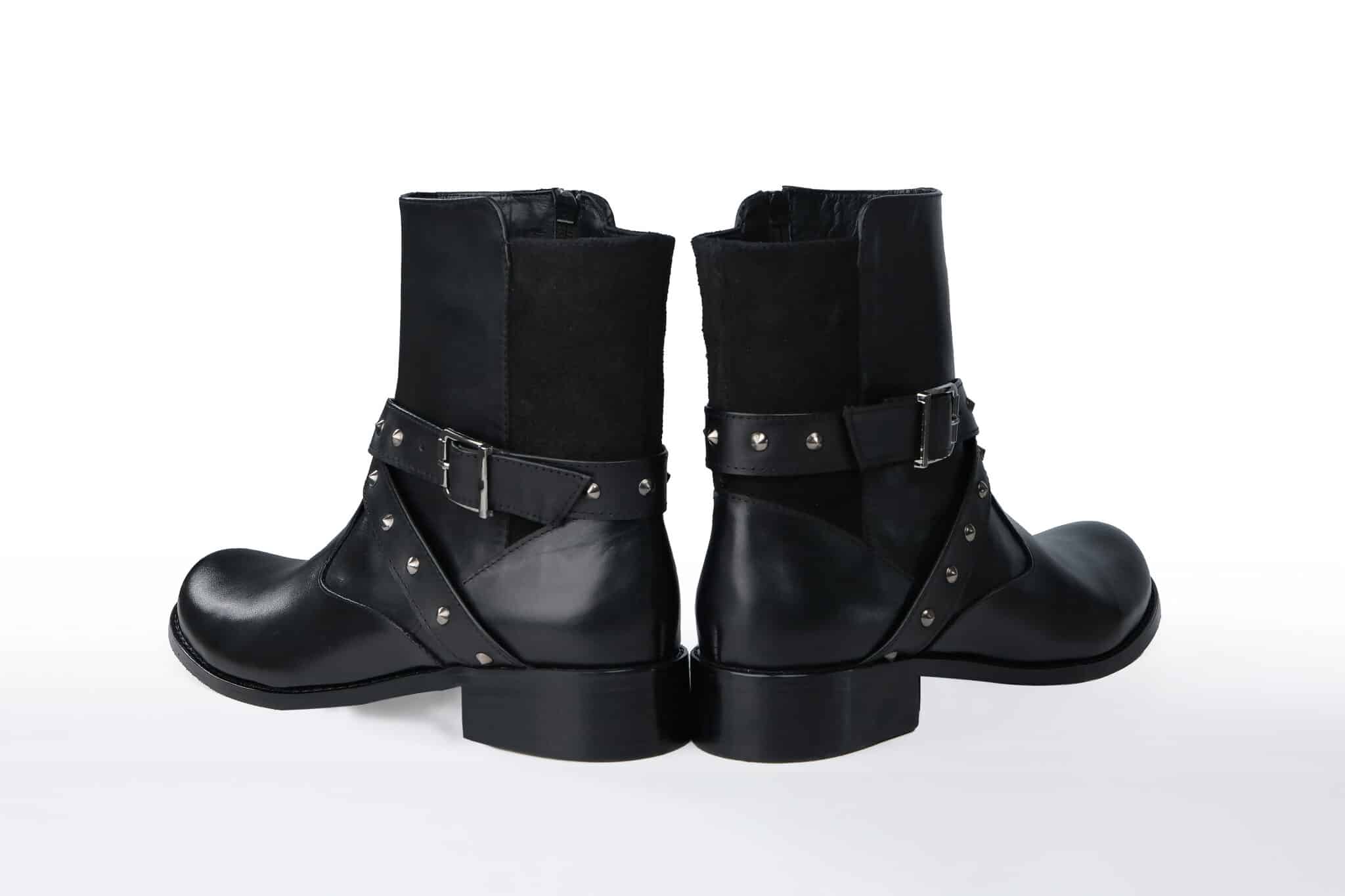 Leather Studded half boot 3 DSCF6883 copy scaled