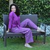 Purple Striped Pants