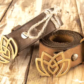 Natural Leather Women’s Belt with Copper Buckle