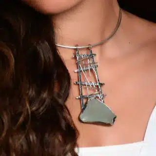 Handmade Sterling Silver sea glass Pendant (code 571)