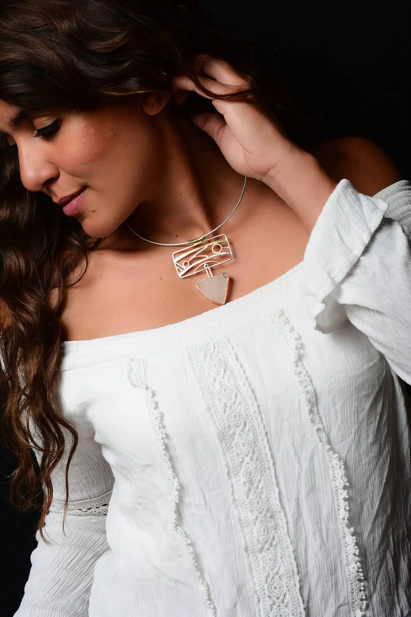 Handmade Sterling Silver sea glass Pendant (code 570) 3 DSC 2725 copy 2 scaled