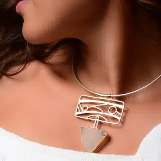 Handmade Sterling Silver sea glass Pendant (code 570)