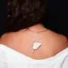 Handmade Sterling Silver fossilized seashell stone Pendant (code 600)