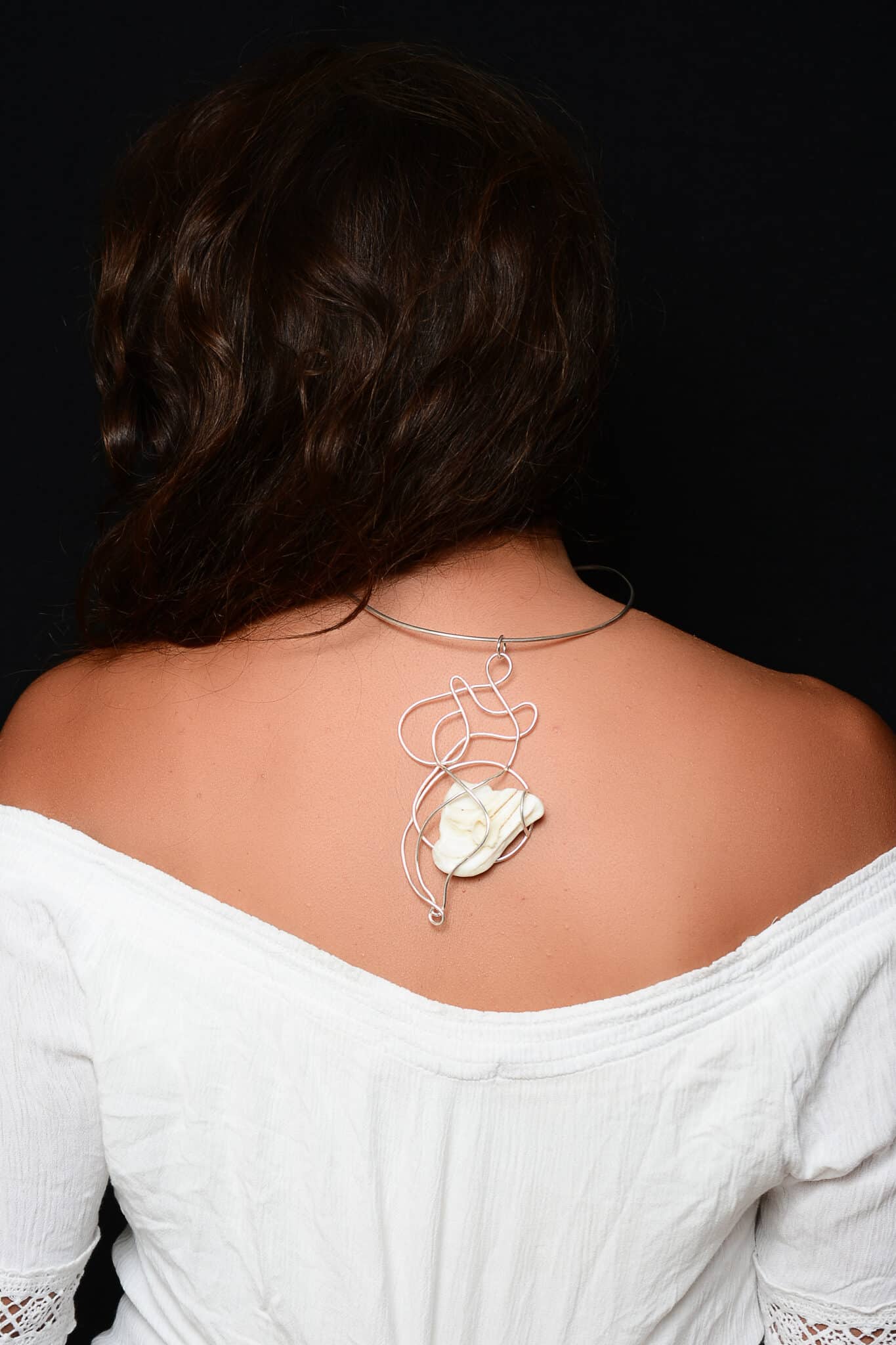 Handmade Sterling Silver fossilized seashell stone Pendant (code 600) 1 Handmade Sterling Silver fossilized seashell stone Pendant (code 600)