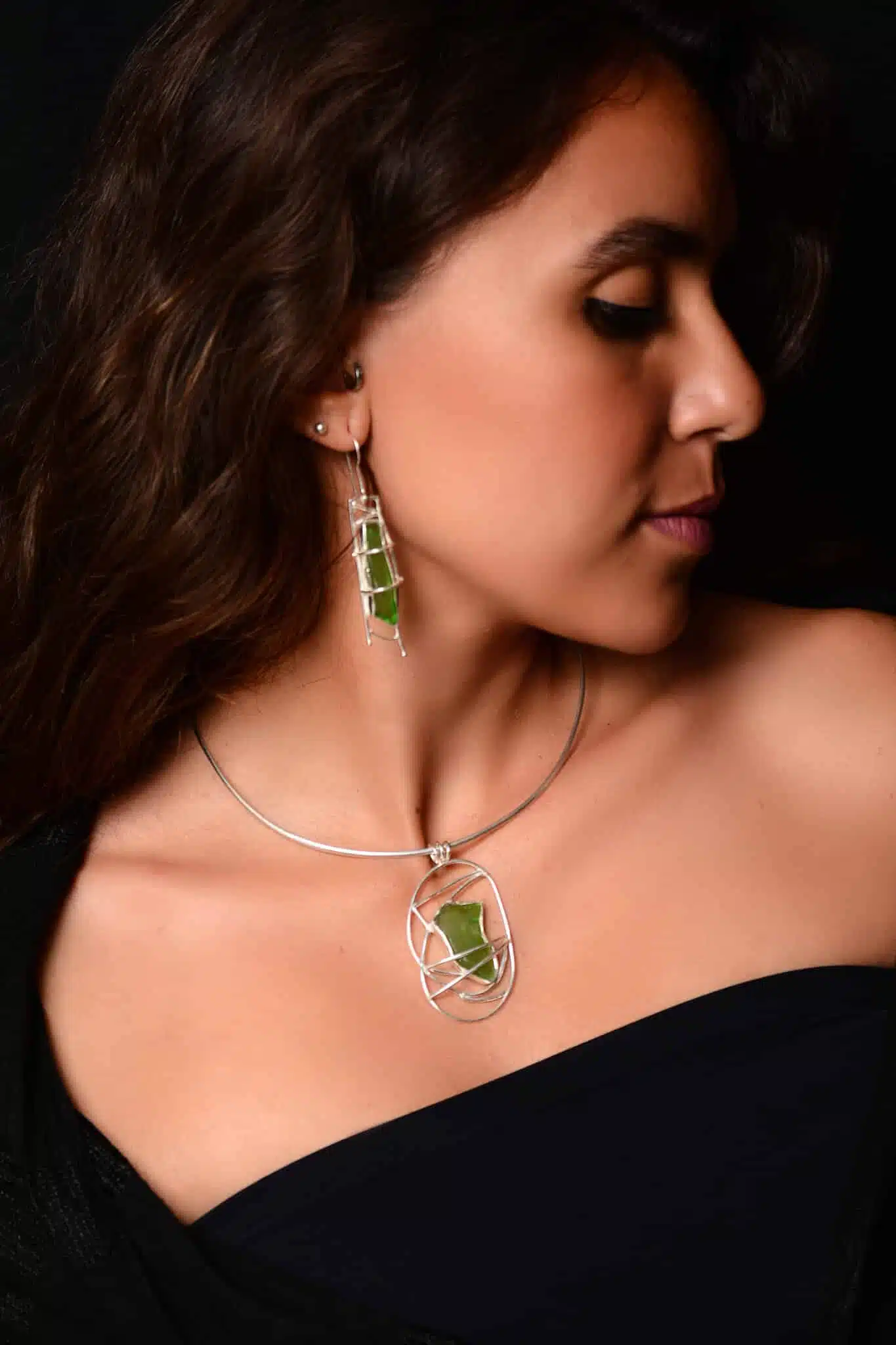 Handmade Sterling Silver sea glass Pendant (code 574) 1 Handmade Sterling Silver sea glass Pendant (code 574)