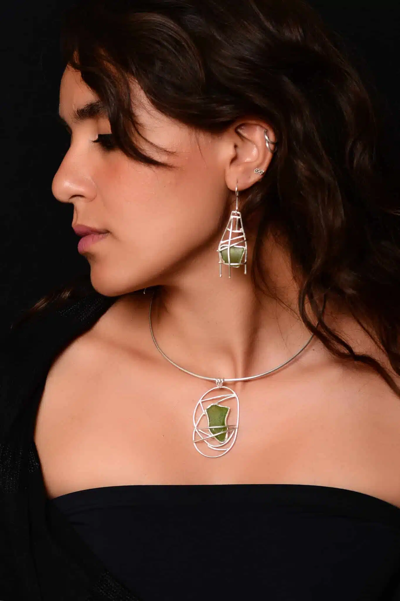 Handmade Sterling Silver sea glass Pendant (code 574) 3 DSC 2896 copy 2 scaled