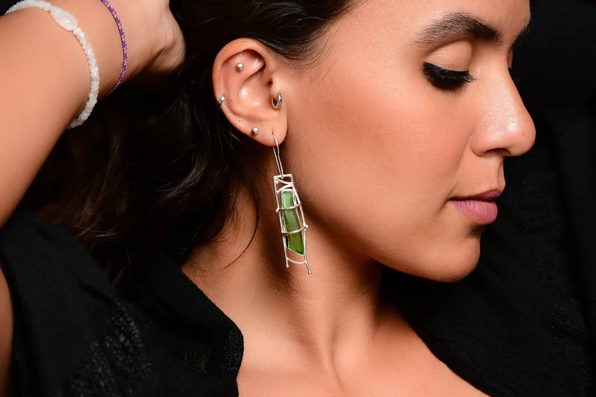 Handmade Sterling Silver sea glass Pendant (code 574) 7 DSC 2909 copy 2 scaled