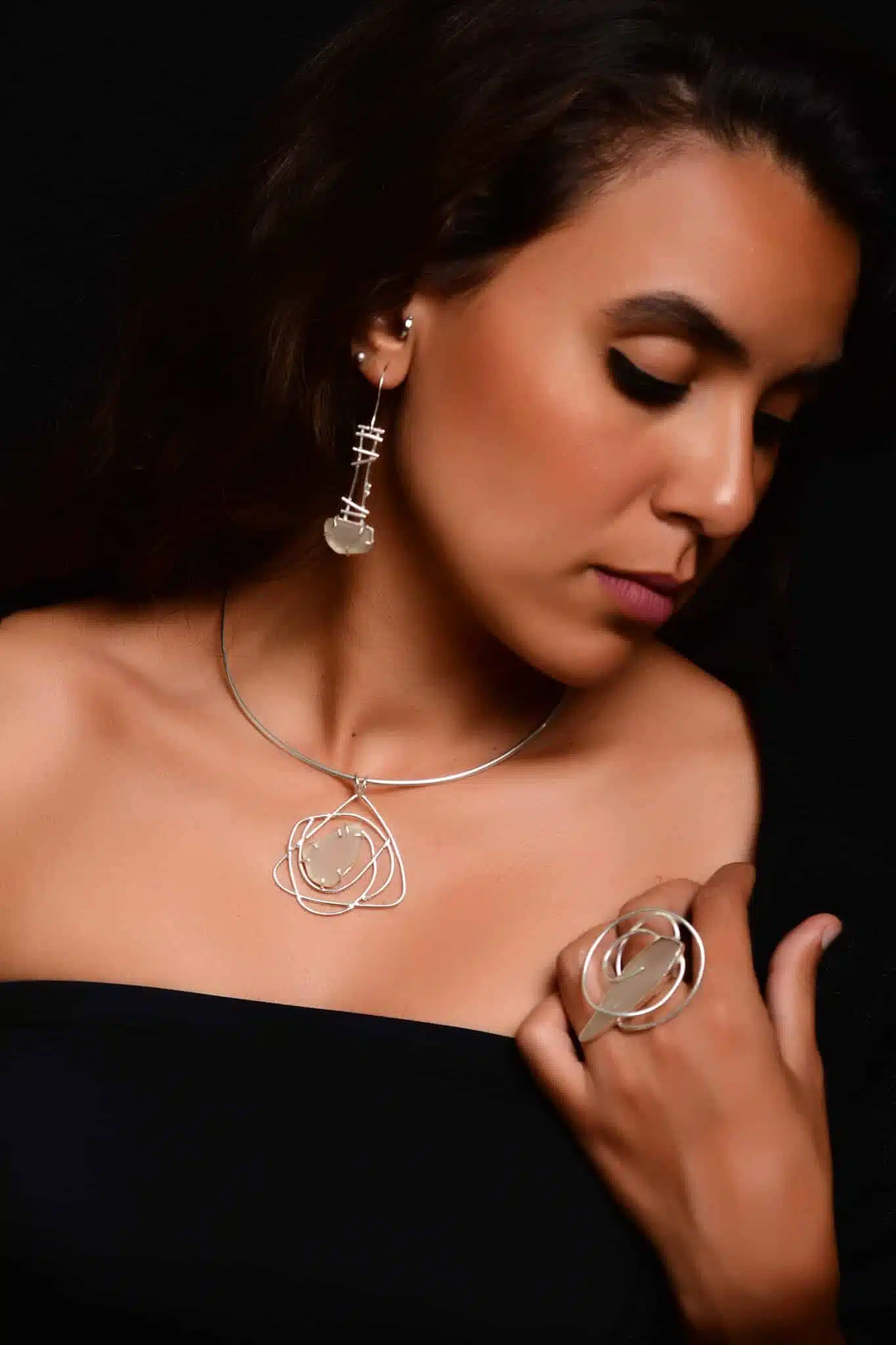 Handmade Sterling Silver Sea glass set 10 DSC 2968 copy scaled