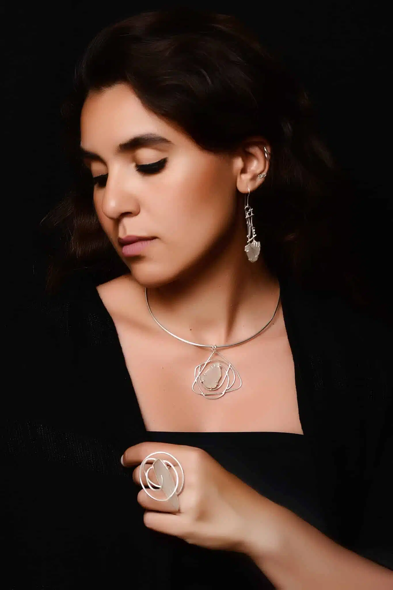 Handmade Sterling Silver Sea glass set 8 DSC 2976 copy scaled