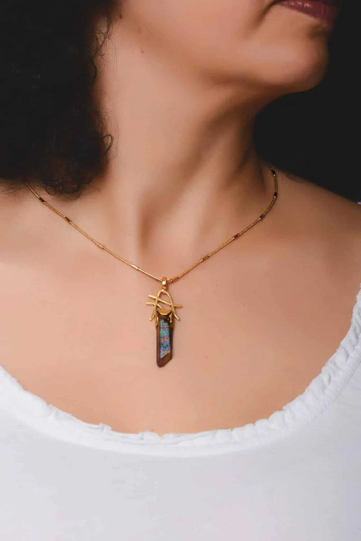 Handmade Sterling Silver labradorite gemstone Pendant (code 589) 2 DSC 3081 copy scaled