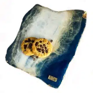 Blue&white agate platter