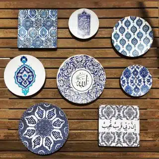 Bleu Blanc Islamic Wall Plates
