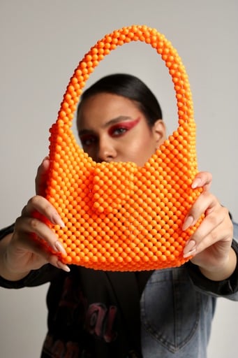 Emeli Beads Bag 2 Orange color