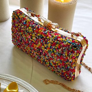 Rainbow resin clutch