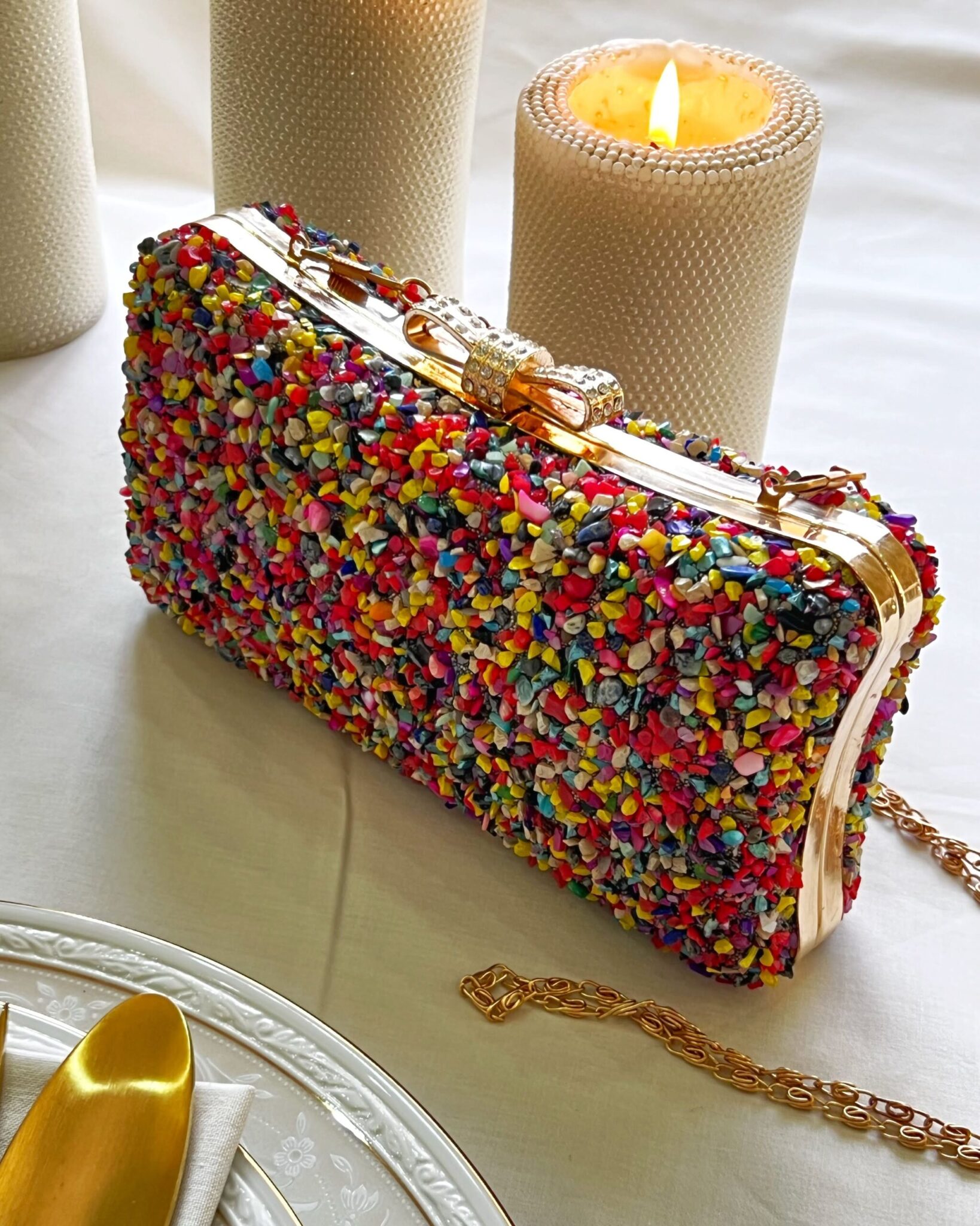 Rainbow resin clutch 1 Rainbow resin clutch