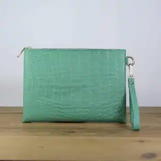 Genuine leather printed clutch