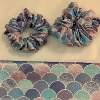 Mermaid satin scrunchies