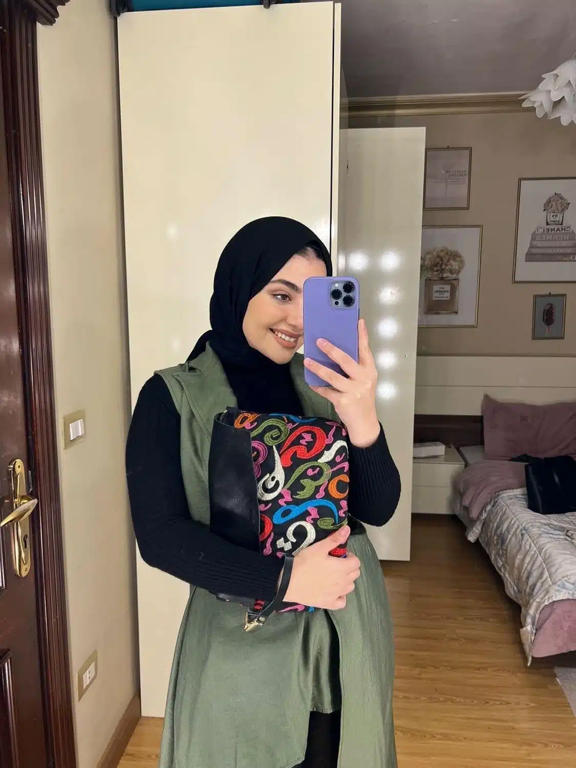 Genuine leather x Fabric Arabic Letters clutch 6 F33F03A8 C0B0 4926 B8C7 0D528DBB9FE5