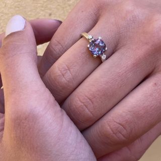 Alexandrite Stone Silver Ring