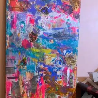 2 sided painting- 50/80cm - mixed media on board