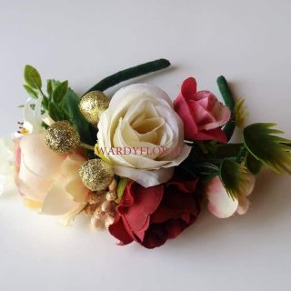 Christmas wrist corsage.