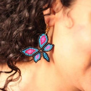 Micromacrame butterfly earrings