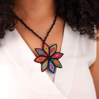 Micromacrame colorful necklace