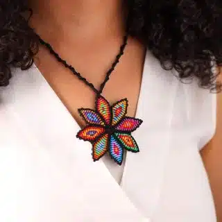 Micromacrame colorful necklace