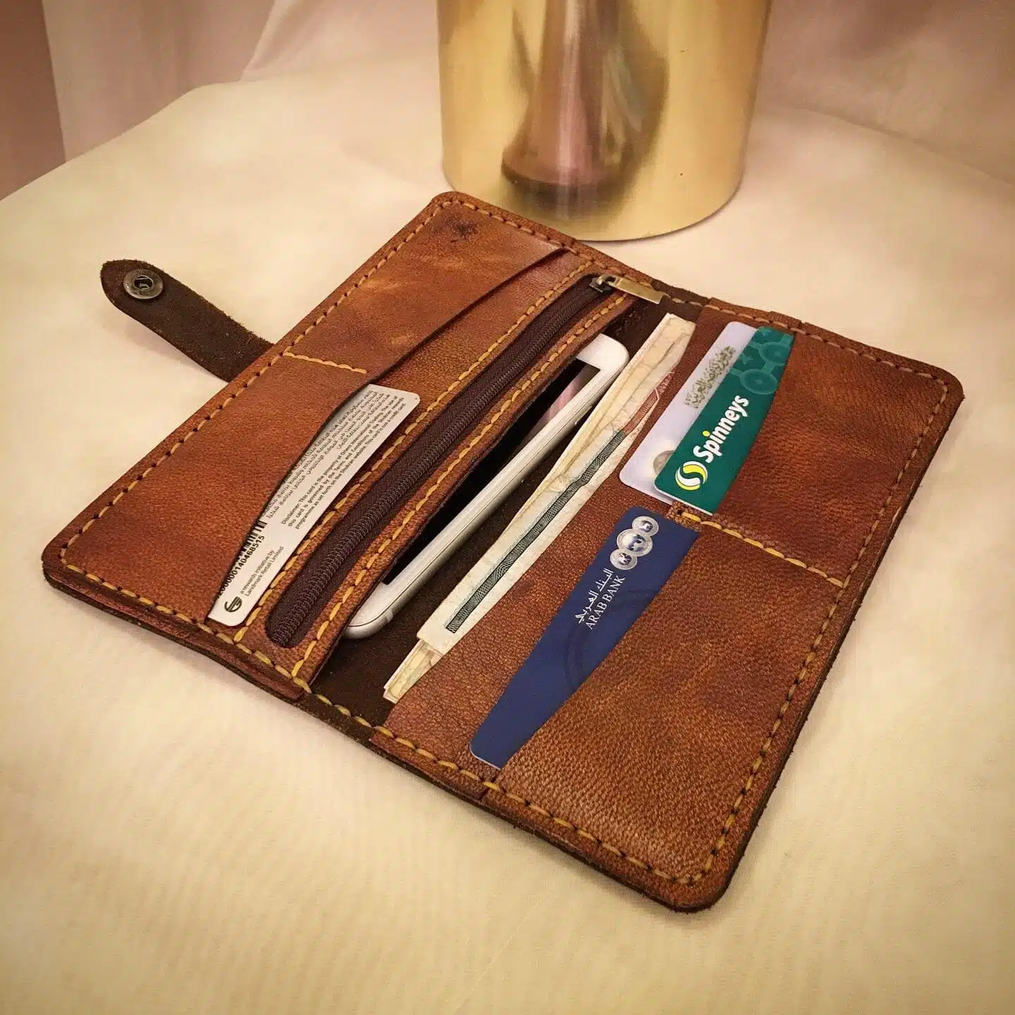 0201 Handmade Genuine leather wallet (Arabic typograph) 2 FC24EDFF 39AB 47A5 82AB 6B1C4A058EEC