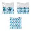 Set of three microfiber towels size 30*30 Santorini Sardines