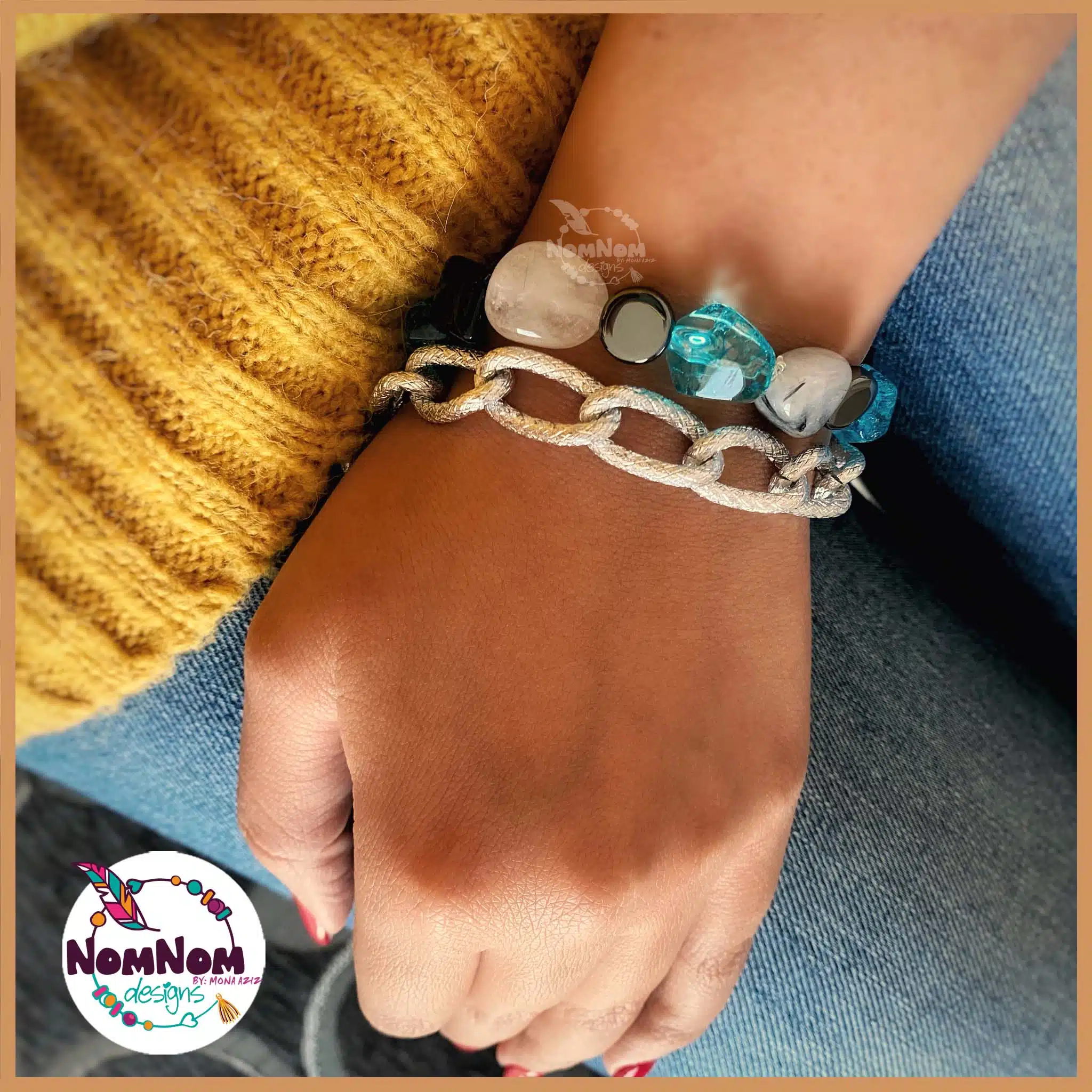 Energy Healing handmade Bracelets Chain Set for Grounding & Balancing 1 Energy Healing handmade Bracelets Chain Set for Grounding & Balancing