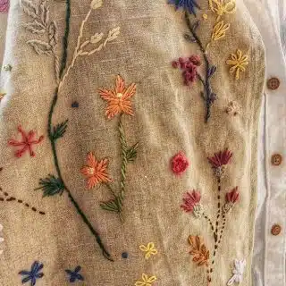 Floral Delight Linen Shawl