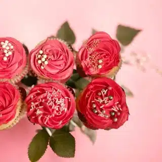 Box of 6 flowers cupcakes