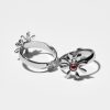 Flowery Collection , Flowery Ring With Garnet Stone
