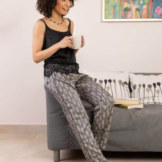 Ivelle in Black Pajama Set