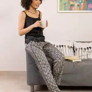 Ivelle in Black Pajama Set