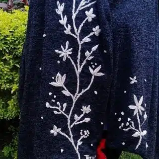 Dark Grey Floral Shawl