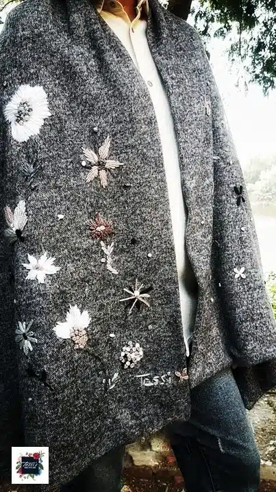 Grey Bohemian Shawl 1 Grey Bohemian Shawl