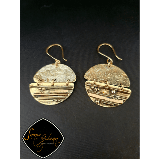 Half moon brass earring