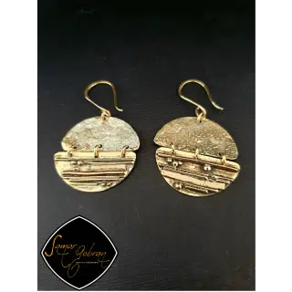 Half moon brass earring