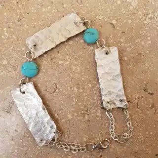 Hammered silver bracelet