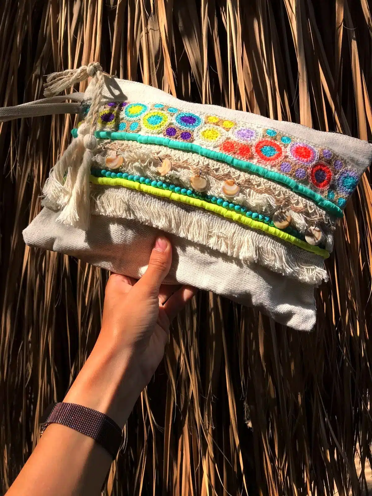 Zan Design Hand Clutch Aqua Stitch 3 Hand clutch Aqua Stitch2 1