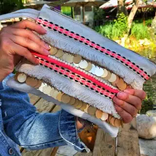 Zan Design Hand Clutch Twinkle Pink Ivory