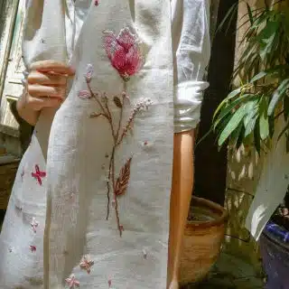 Tulip Beige Pure Linen Scarf