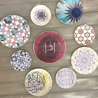 Islamic Purple Wall Plates Collection