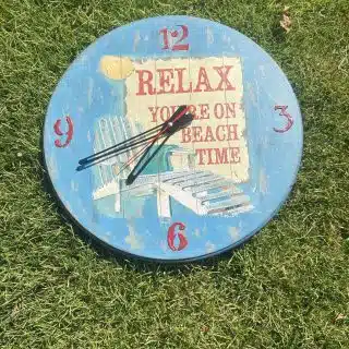 "Beach Time" Summer Wall Clock