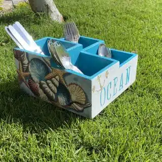 Sea Shell Ocean Cutlery Organizer